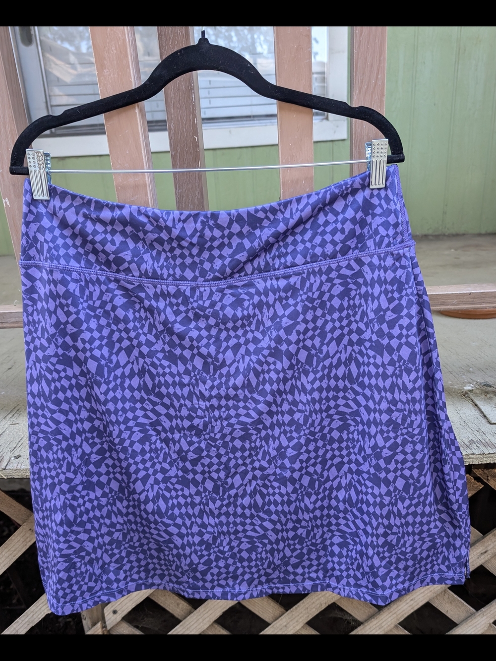 Willit Purple Patterned A-Line Skort Size XL